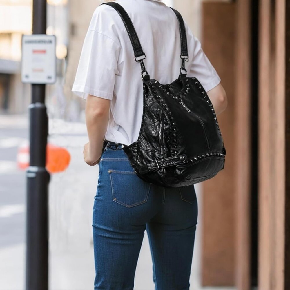 UTO Rivet Studded Backpack Purse - Picture 6 of 7